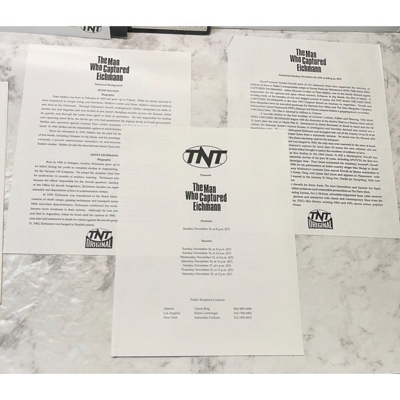 TNT TV Movie Press Kit The Man Who Captured Eichmann 1996 Robert Duvall - Picture 5 of 11